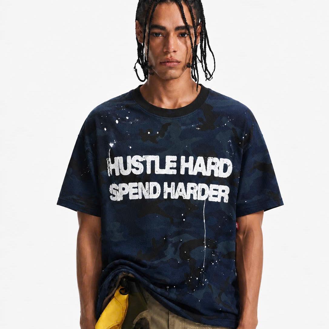 WESTER.ATELIER - Áo Thun Boxy Unisex Waffle Camo Vintage Streetwea - BX11