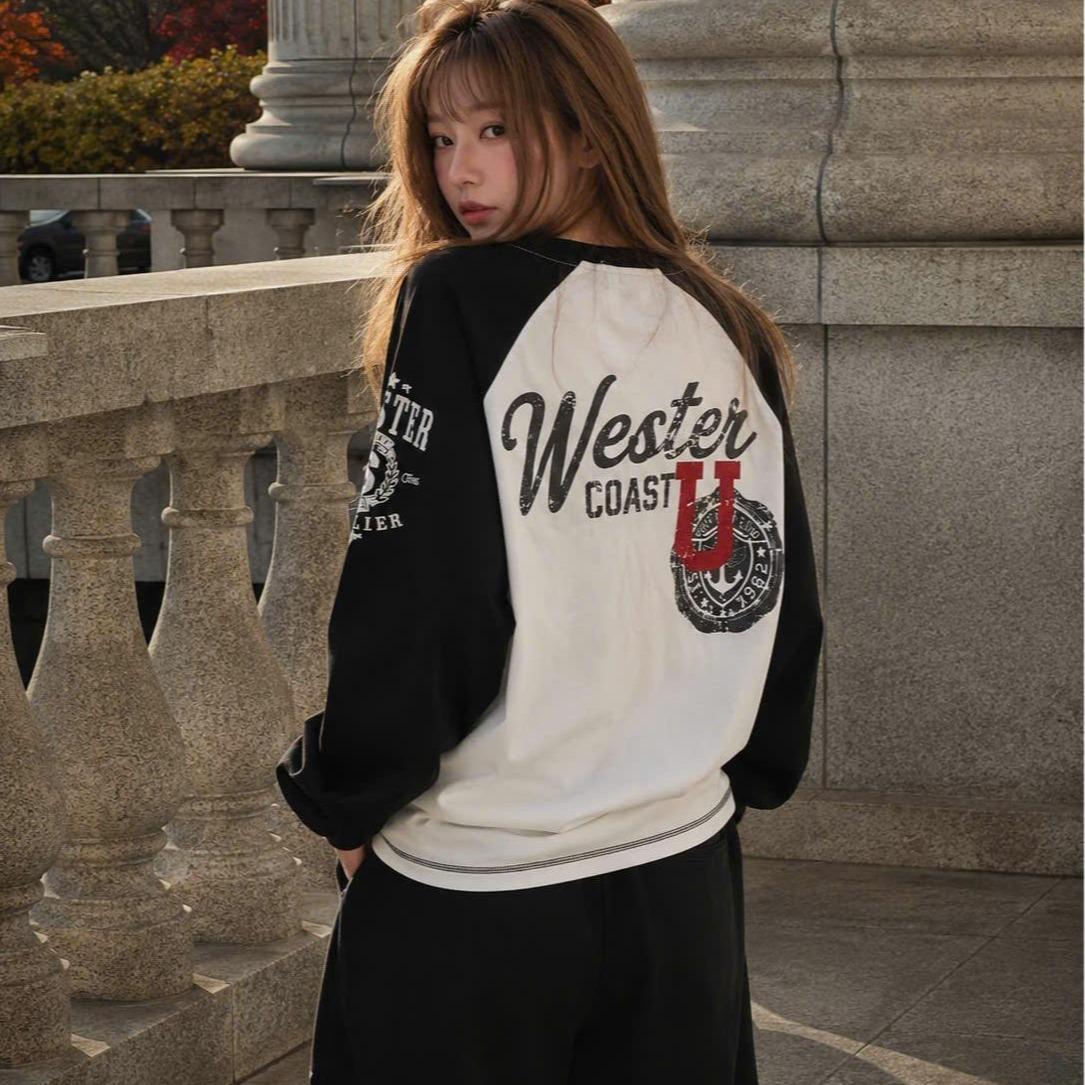 WESTER.ATELIER - Áo Thun Boxy Nam Nữ Chất Liệu Waffle Hình Thêu Dày Dặn Phối Đường Chỉ Phong Cách Vintage - BX23